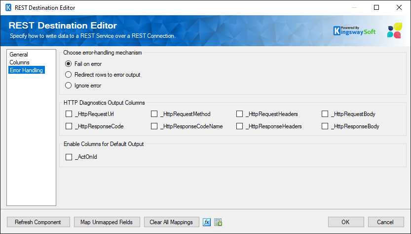 SSIS REST Act-On Destination - Error Handling